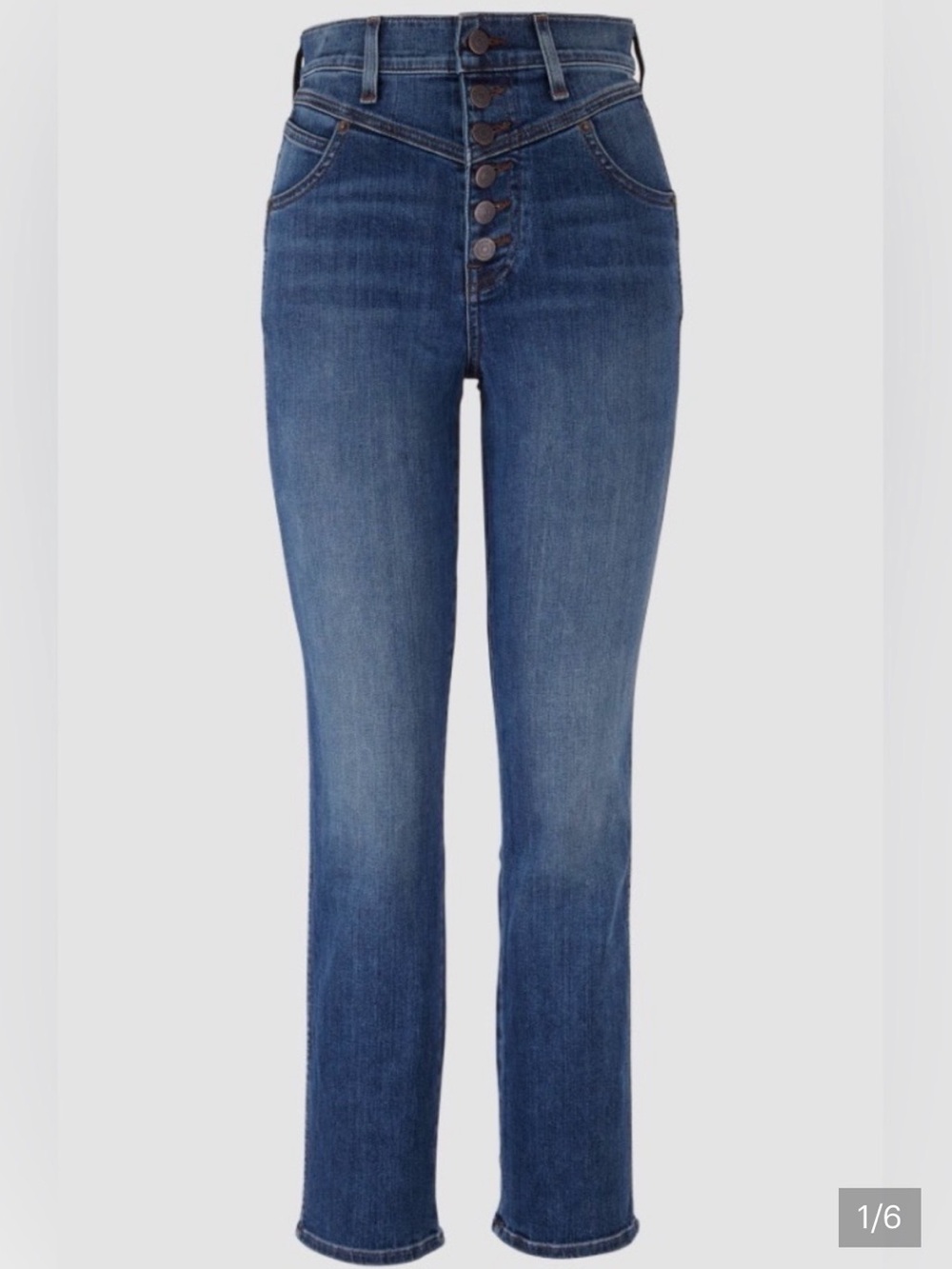 Veronica Beard Ryleigh Slim Straight High Rise Jeans in Laguna